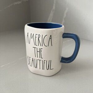 Rae Dunn “America The Beautiful” Artisan Collection Magenta White Blue Large
